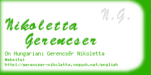 nikoletta gerencser business card
